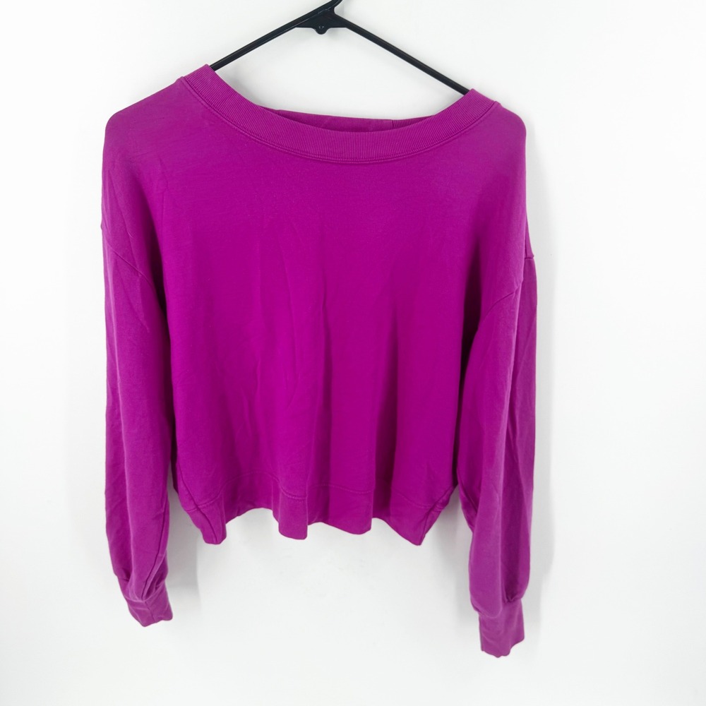 Athleta Savasana Twist Back Sweatshirt Magenta Purple Open Back 986980 XS